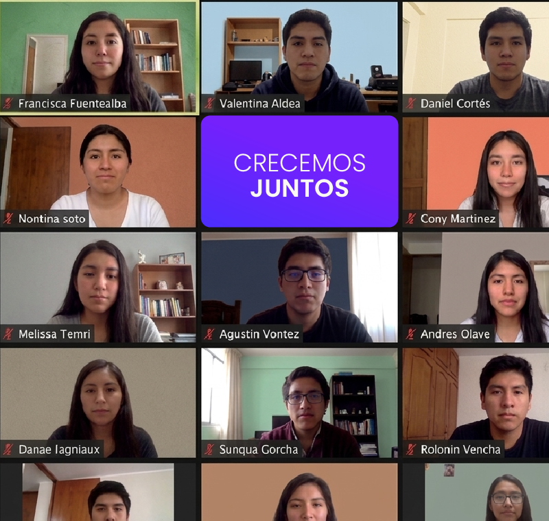 Estudiantes de Artiva Latam colaborando en comunidad